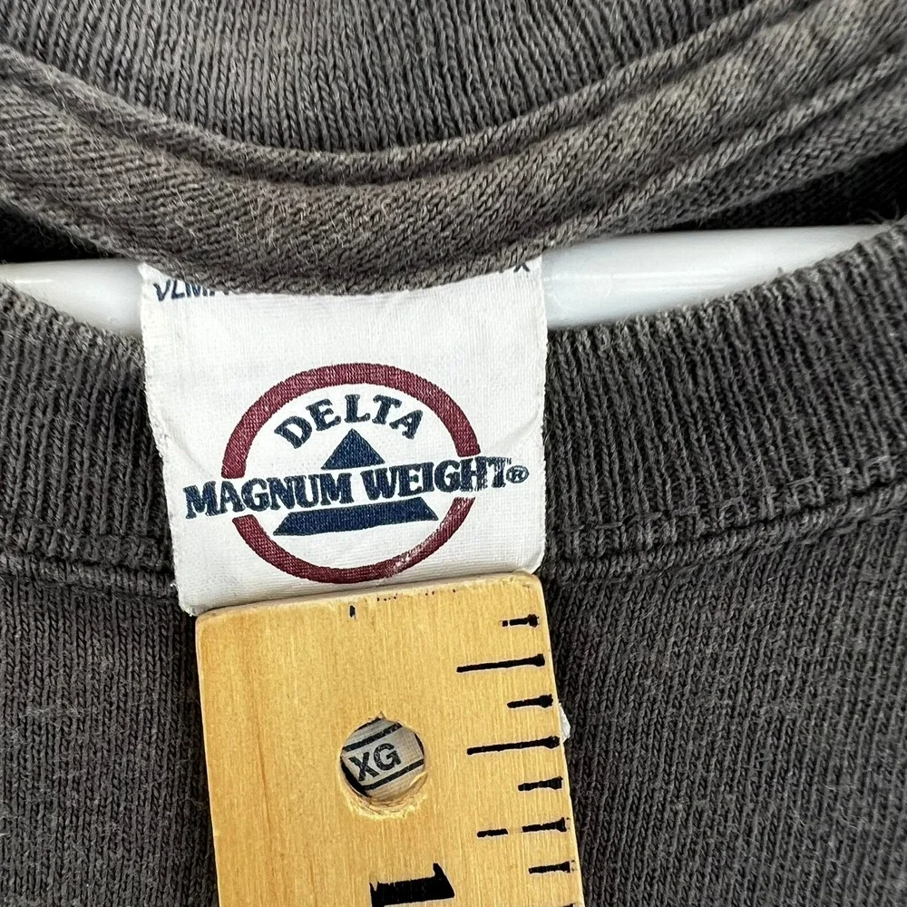 VTG Y2k Delta Magnum Weight Trucker Shirt Men XL Black What Happens On The Road